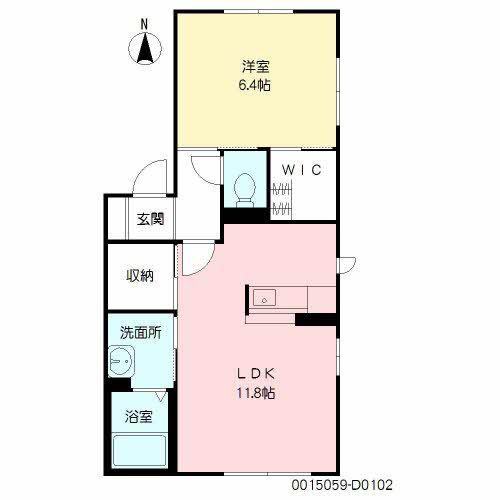 サンロード D棟(1LDK/1階)の間取り写真