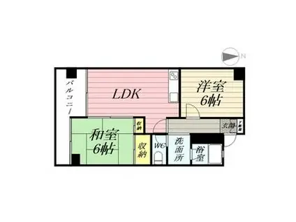 ビラ フォレスタ(2LDK/3階)の間取り写真