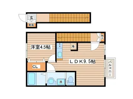 ARC CITY ASUTO NAGAMACHI(1LDK/2階)の間取り写真