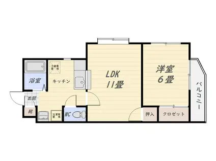 パストラル(1LDK/1階)の間取り写真