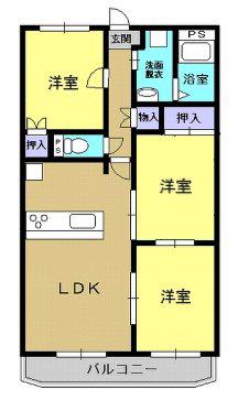 ベネッセ米野(3LDK/1階)の間取り写真