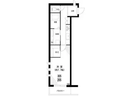 MISUZU COURT 清澄白河(1K/2階)の間取り写真