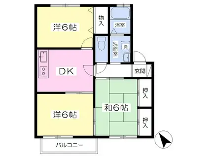 セジュール上戸祭(3DK/1階)の間取り写真