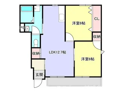 ミラノヴィレッジ(2LDK/1階)の間取り写真