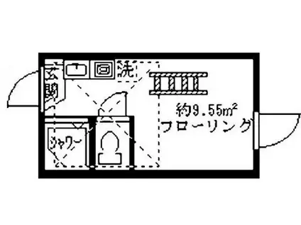 フェリスキッド(ワンルーム/1階)の間取り写真