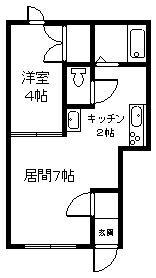 バリーベース(1LDK/1階)の間取り写真