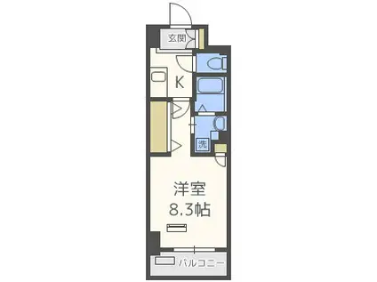 エスカーサ大阪ウエスト(1K/4階)の間取り写真