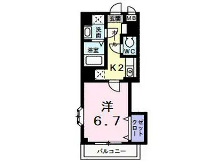 パティオ フレッサ(1K/2階)の間取り写真