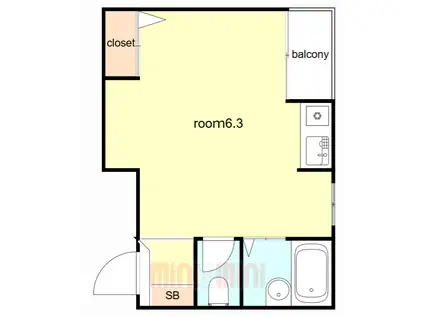 アヴァンセ東神戸(ワンルーム/3階)の間取り写真