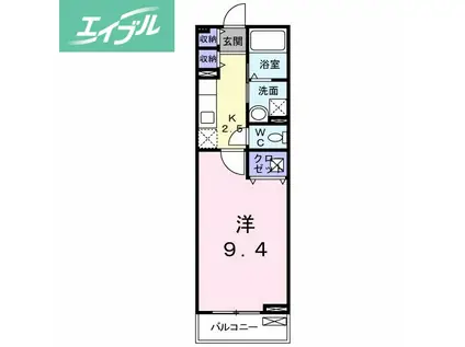 アルディエンテ(1K/2階)の間取り写真