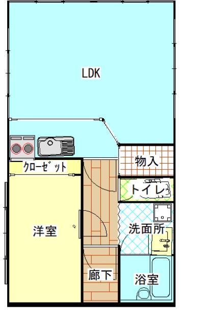 クリネットビル(1LDK/2階)の間取り写真