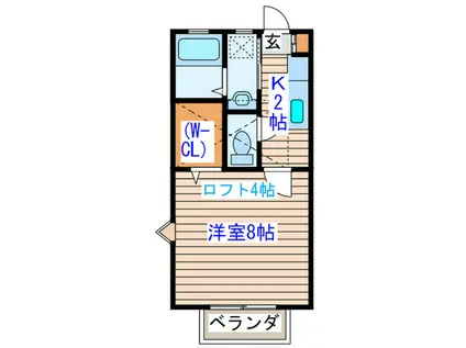 ALTEC DEUX(1K/2階)の間取り写真