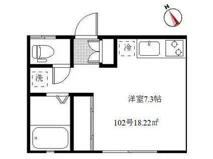 ハイムワコー(ワンルーム/1階)の間取り写真