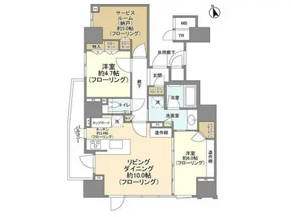 ダイレクトタワー池袋要町(2SLDK/13階)の間取り写真
