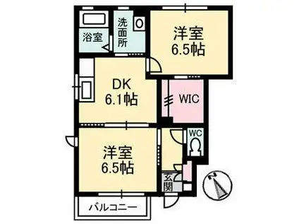 コンフォーザ(2DK/1階)の間取り写真