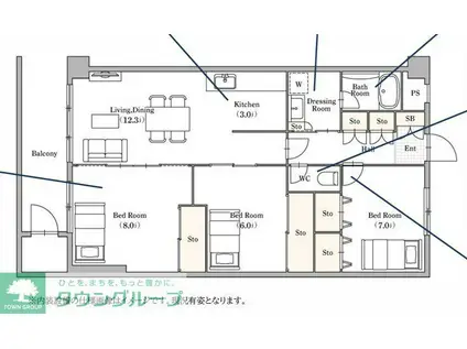 PLENDY浦和別所(3LDK/3階)の間取り写真