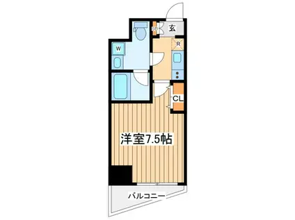 シーフォルムヨコハマヒラヌマバシ(1K/7階)の間取り写真