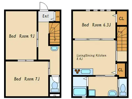 CASA ERBEN(3LDK/1階)の間取り写真