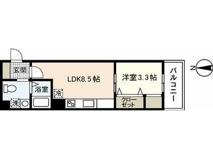 小町グランデ(1LDK/5階)の間取り写真