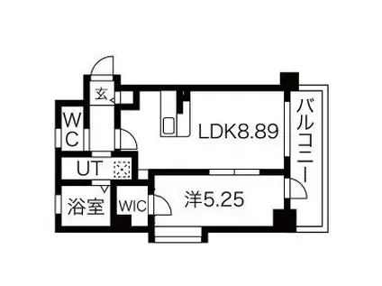 ラシュール・イン大橋南(1LDK/6階)の間取り写真