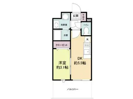 LIVE CASA県庁前(1DK/11階)の間取り写真