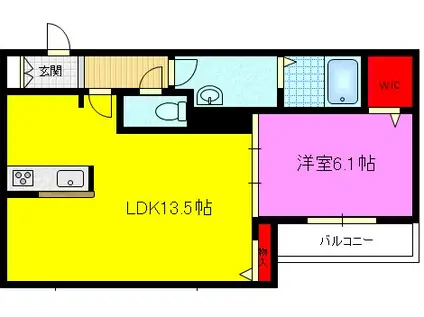 シャーメゾン茨田大宮(1LDK/1階)の間取り写真