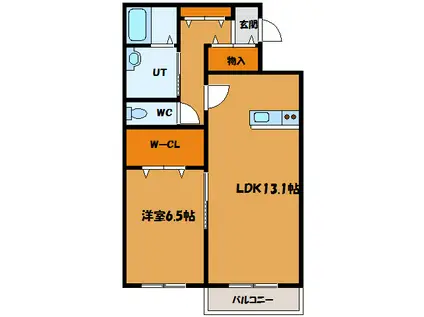AMU.K(1LDK/1階)の間取り写真