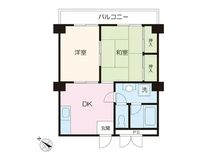RAYHAUS横濱鶴見I(2DK/2階)の間取り写真
