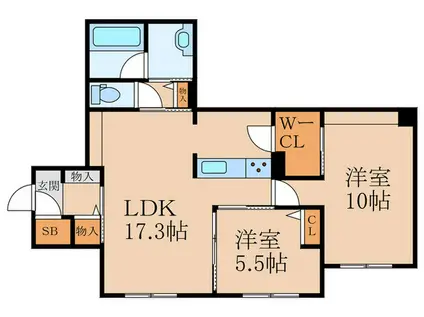 HERITAGE NAKAI MANOIR(2LDK/1階)の間取り写真