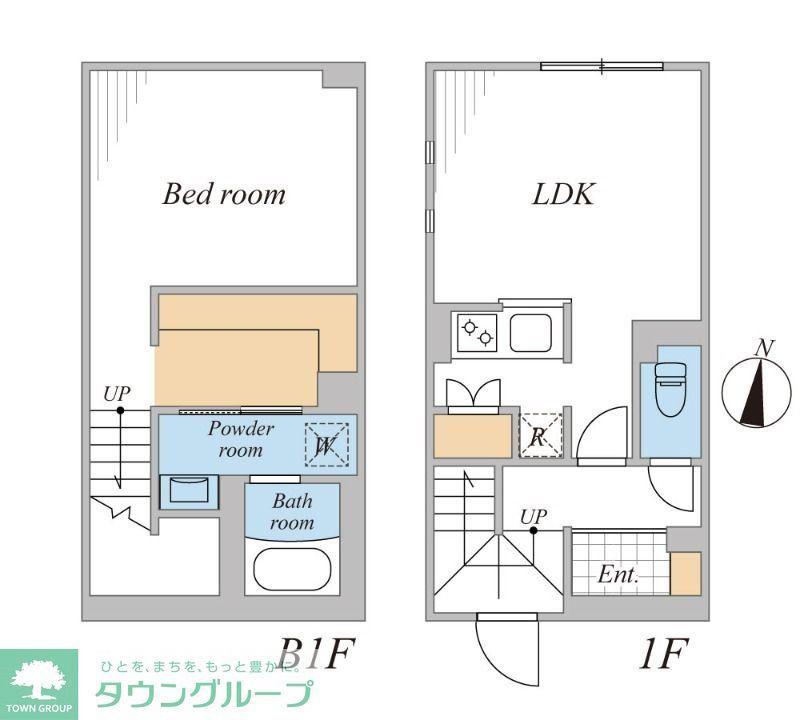 LEGALAND桜新町ANNEX(1LDK/B1階)の間取り写真