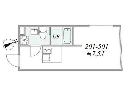 TRIAS280(1K/5階)の間取り写真