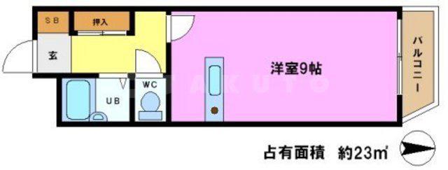 サンプラザ三越(1K/4階)の間取り写真
