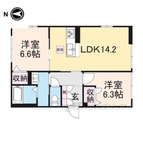 プランドールM(2LDK/1階)の間取り写真