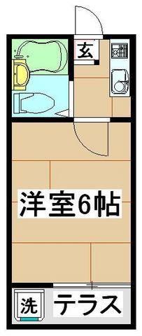 ロジューマン築地(1K/1階)の間取り写真