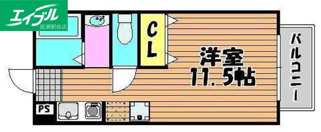 メゾン伊福町(1K/1階)の間取り写真