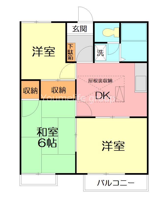 メゾン中野B(3DK/2階)の間取り写真