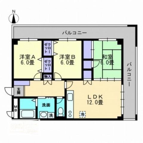 ラ・シャンブル21(3LDK/2階)の間取り写真