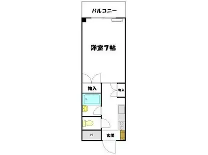 ラ・ポール(ワンルーム/2階)の間取り写真