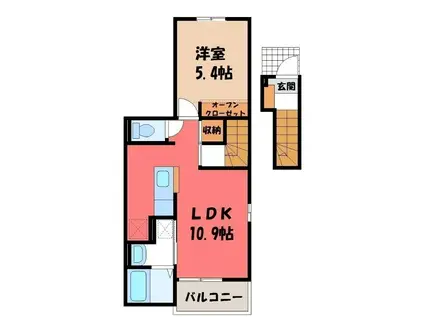サンフォレストII(1LDK/2階)の間取り写真