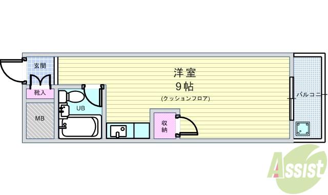 JGS緑丘マンション(ワンルーム/3階)の間取り写真
