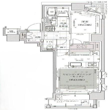 アトラス麻布十番(1LDK/10階)の間取り写真