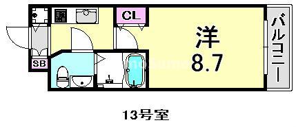 S-RESIDENCE神戸磯上通(1K/11階)の間取り写真