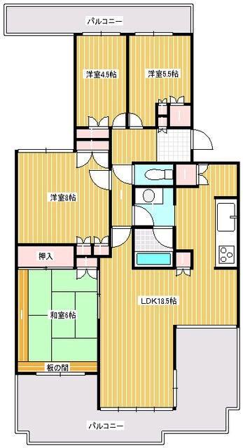 リヴァージュ高林(4LDK/3階)の間取り写真