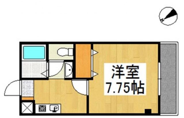 ルミナスコート(1K/1階)の間取り写真