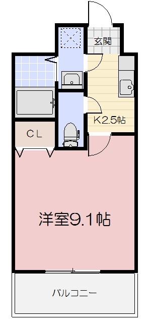 VENT VERT(1K/6階)の間取り写真