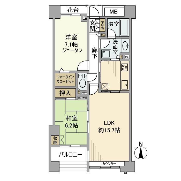 本郷真砂パークハウス壱番館(2LDK/9階)の間取り写真