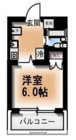 ヴィラパピヨン(1K/3階)の間取り写真