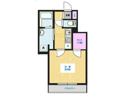 ラ・ペジーブル(1K/2階)の間取り写真