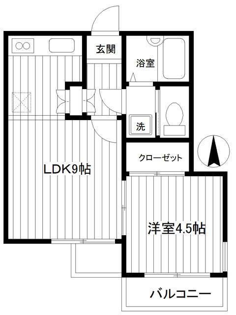 シルクカスタニア(1LDK/4階)の間取り写真