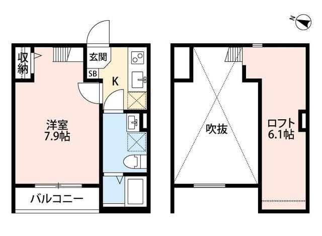 オストセレーネ(1K/1階)の間取り写真